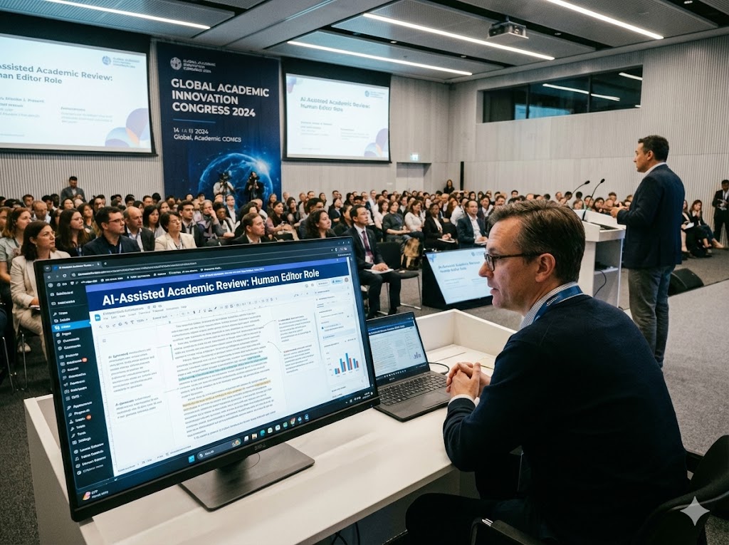 Mejorando los congresos académicos con IA: definiendo el rol del editor humano con IA.