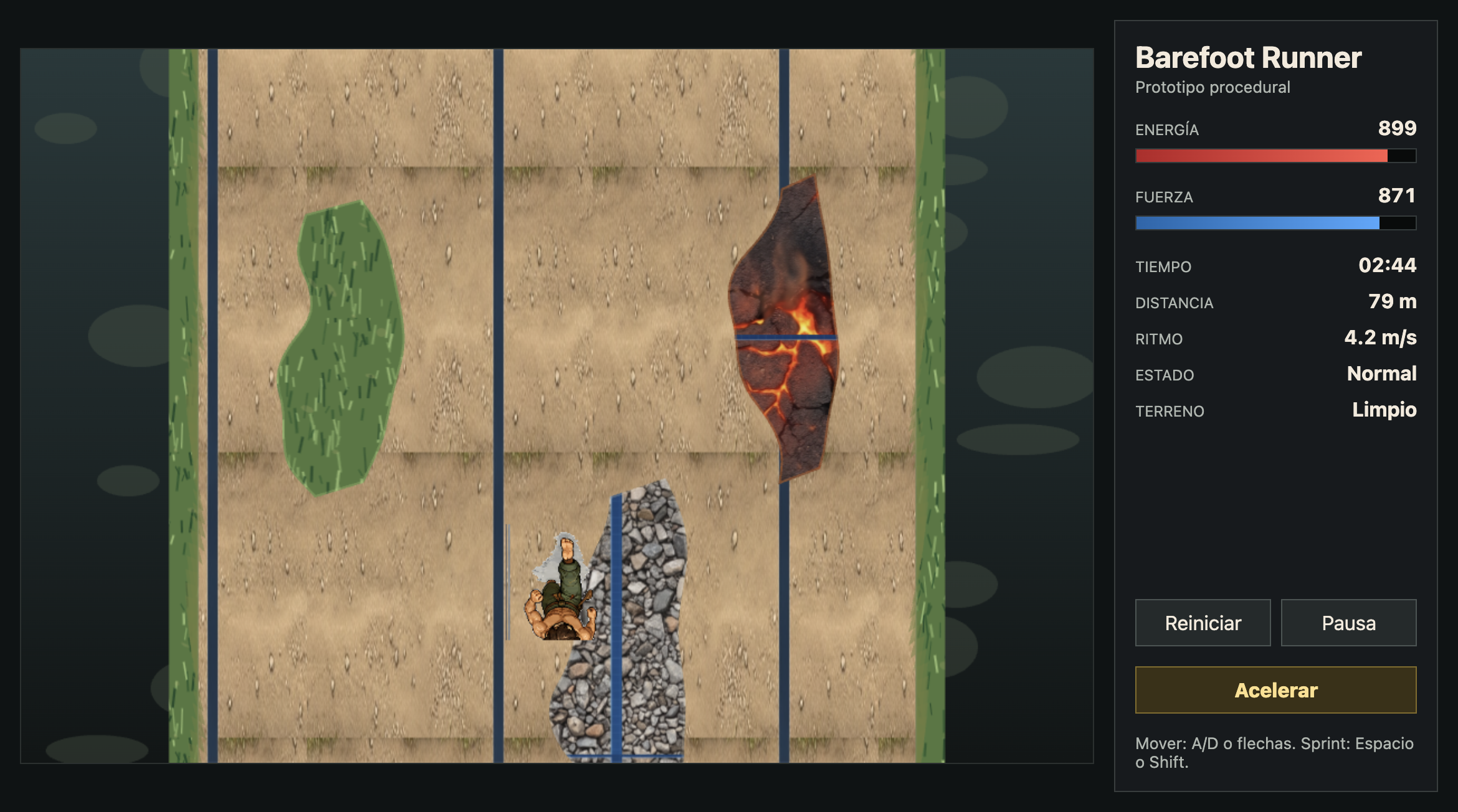 El videojuego sobre correr descalzo